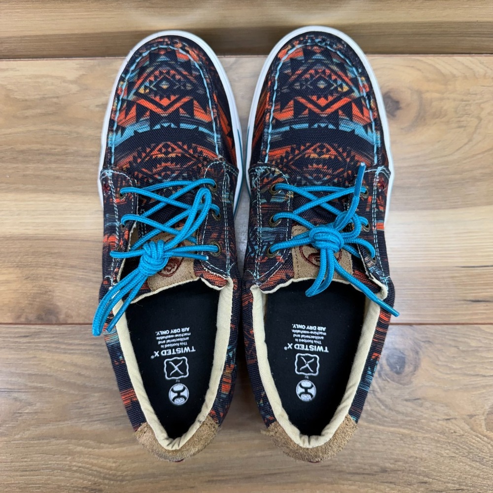 Twisted X Hooey Loper Casual Sneakers Flats Womens 10 M Black Teal South Western - Picture 8 of 11